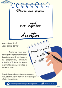 affiche atelier d'écriture